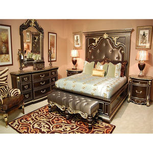 Cama de madera de teca sólida hecha a mano, conjunto de muebles de dormitorio de madera de teca pura, conjunto de dormitorio elegante - Product Image 1