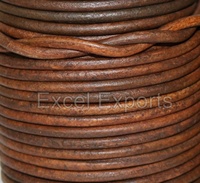 Cordons tressés en cuir véritable de qualité supérieure – Multi-usages pour la fabrication de bijoux, laisses pour chiens, poignées de sacs, lacets (1mm-2mm Tan/Antique)