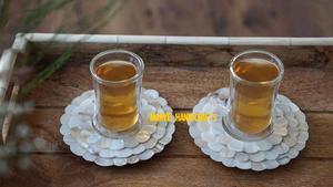 Plateau de service artisanal en bois nacre blanche, 6 pièces, plats et assiettes pour la décoration de l'aïd, cadeaux de mariage, plateaux du RAMADAN - Product Image 2