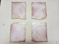 Plateaux de pierres précieuses quartz rose naturelle, pour décoration de maison et de stylistes d'intérieur disponibles en un grand assortiment de tailles sur mesure