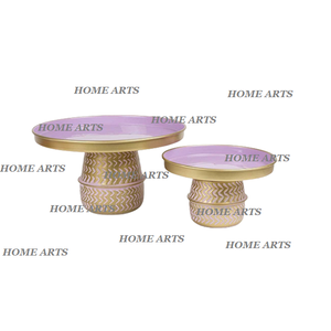 Ensemble de 2 supports à gâteaux de tailles différentes Meilleure qualité Forme ronde Support à collations Fruits Du fabricant en Inde - Product Image 3