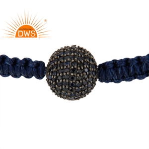 Pulsera de macramé de plata esterlina al por mayor joyería de piedras preciosas de zafiro azul natural para mujer regalo para ella - Product Image 3