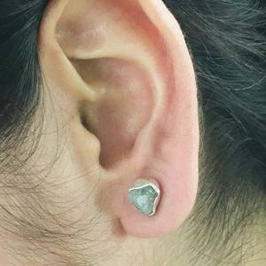 925 <b>Sterling</b> <b>Silver</b> Aquamarine Earrings Trendy Indian Fashion Women's <b>Studs</b> Wedding Jewelry for Anniversary Party Gift - Product Image 5