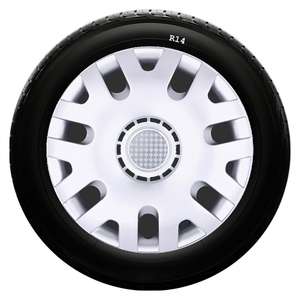 Hubcap-cubierta de llanta cromada plateada, 14 pulgadas, cubiertas de rueda de alta resistencia, 1 Juego de 4 Uds. - Product Image 1