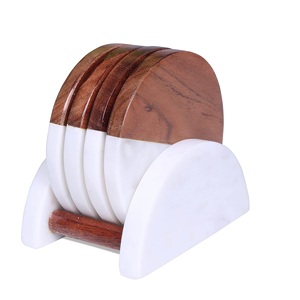 Marbre et bois et dessous de verre support en bois produits Offre Spéciale café thé cuisine table tasse tapis & tampons vente - Product Image 2