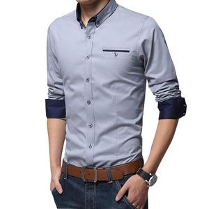 Chemise à manches longues en popeline de coton 100% élégante et confortable pour hommes, teinte en fil avec détection d'aiguille pour vêtements de bureau, prix de gros - Product Image 2
