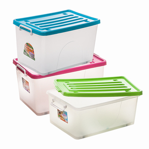 Elianware High Quality Big Capacity Plastic Storage Box With Wheels Multipurpose Storage Box with 4 Wheels