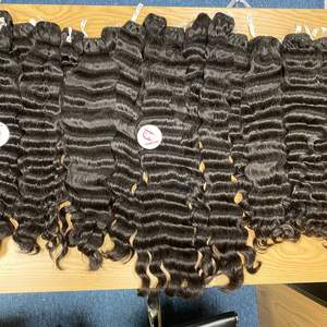 Extensions de cheveux vierges cambodgiens de qualité 12A, trame unique, tissage populaire, vente en gros, mèches lisses et ondulées, couleur naturelle - Product Image 2