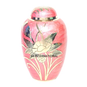 Hand Paint Finished Funeral Service Accessories Cremation Urns Custom Color Metal Urn Human <b>Ashes</b> Jar Cremation Brass Urns - Product Image 2