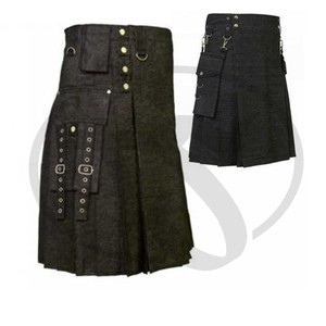 Denim de hombres escocés faldas - Product Image 1