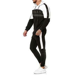 Survêtement d'automne personnalisé de grande taille à capuche pour hommes avec tissu en molleton de coton fermeture à glissière complète et doublure latérale - Product Image 1