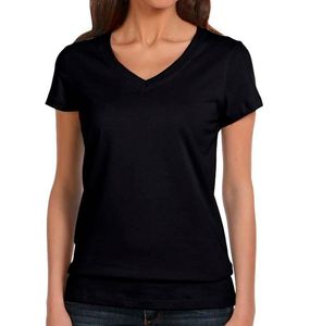 Camiseta verde de manga corta para mujer, ropa blanca con cuello en V, colores personalizados y tela - Product Image 5