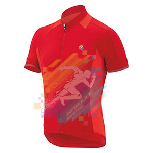 Maillots de cyclisme unisexes en gros à manches courtes, légers, respirants, antibactériens, avec fermeture éclair intégrale - Product Image 1