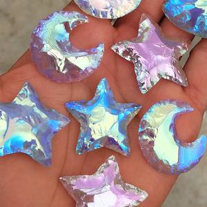 Polished Stone Dolphin Carving Natural Aura Quartz Ring Wintered Diamond Stone Carving <b>Angel</b> Aqua Aura Pendant Natural Gemstone - Product Image 2