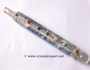 Varita de Chakra Grabada con Piedras Preciosas, Herramienta de Feng Shui Natural y Ecológica, con Soporte para Chakra, para Decoración del Hogar - Product Image 4