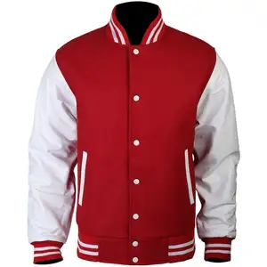 Atacado Homens Varsity Jaquetas Letterman Jaquetas Custom Baseball Letterman Varsity Bomber Jacket Homens Bordados Casuais Low MOQ