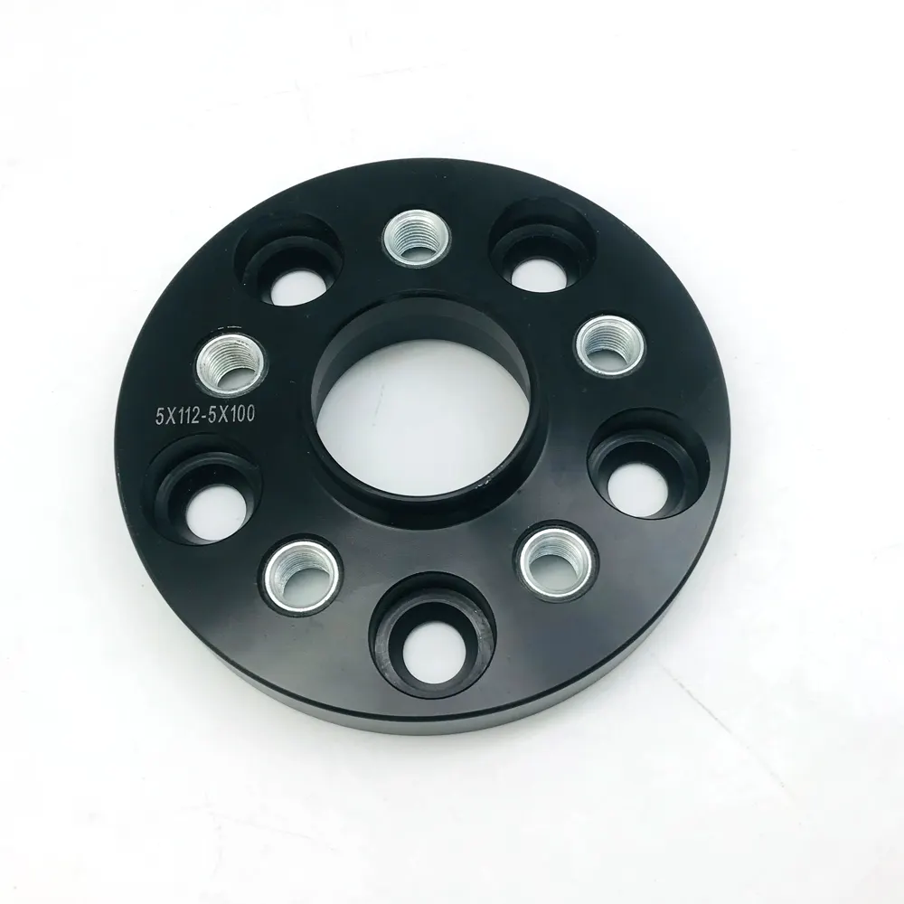 Wheelsky adaptadores de roda 5x100 para 5x112, adaptadores de roda e braçadeiras, de alumínio forjado, preto, fosco, conversor de lug, adaptadores de roda centrica