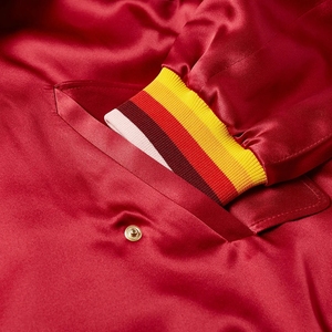 Wholesale Custom Embroidered Men's Varsity Satin <b>Baseball</b> <b>Bomber</b> <b>Jacket</b> with Stand Collar Eco-Friendly & Breathable - Product Image 6