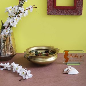 ที่วางเทียนโต๊ะทำจากทองเหลืองโบราณพร้อมกลีบกุหลาบลอยหรูหราและไฟชาเหมาะสำหรับตกแต่งบ้าน - Product Image 4