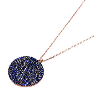 Colgante de plata de ley 925 con forma redonda turca, joyería elegante hecha a mano - Product Image 2