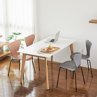 Nouvelle table à manger rectangulaire moderne en bois blanc réglable en hauteur pour la cuisine et la salle à manger