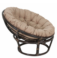 Papasan 110 cm Modern Rattan Leisure Chair for Living Room and Dining
