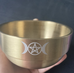 Cuenco de Metal para Altar de Brujería, Pentáculo, Triple Luna, para Halloween - Product Image 2
