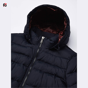 Chaqueta acolchada personalizada para hombre, cuello con capucha con estampado de logotipo, cierre de cremallera, Material de guata de poliéster, servicio OEM, Invierno - Product Image 5