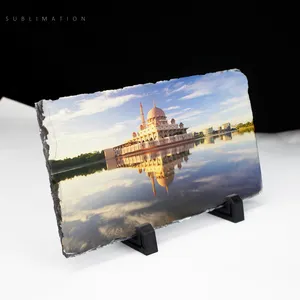 Sublimation quadratische geformte leere Foto natürliche Fels schiefer benutzer definierte Foto rahmen Schiefer