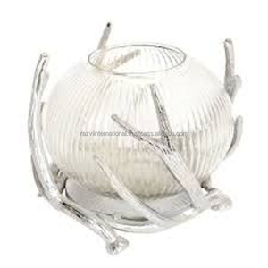 2022 superventas hecho a mano moderno estilo Ins portavelas de aluminio de alta calidad decoración del hogar en relieve al por mayor para Pascua - Product Image 2