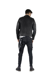 แจ็กเก็ตหนัง Nappa เนื้อนุ่มสำหรับผู้ชายผ้าระบายอากาศได้ดีพร้อมโลโก้แบบคอตั้งสำหรับตกแต่งฤดูใบไม้ผลิฤดูหนาว - Product Image 3