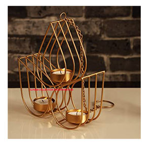 Nuevo diseño de oro en forma de corazón alambre soporte de luz de té hecho a mano decoración del hogar Navidad directa OEM Venta de fábrica - Product Image 2