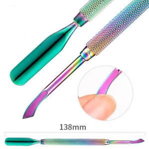 Premium Stainless Steel Nail Cuticle Pusher Remover Dead Skin Trimmer Double Ends Triangle Cuticle Peeler Scraper Surgical Grade - Product Image 3