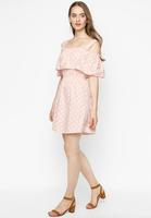 Fabricant OEM/ODM – Nouvelle Robe Mini Trapèze Vintage et Tendance pour Femme, Respirante, Col U, Sans Manches, Épaules Dénudées, Imprimé à Pois