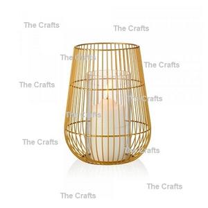 Iron <b>Wire</b> Gold Color Candle Holder Different Size Set Of Three Candle Holder For Home Hotel Table Top Use - Product Image 3