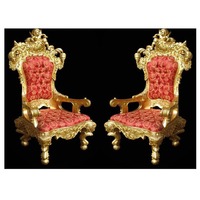 Chaises de mariage en bois pour les mariés, style royal, durables, taille personnalisée, chaises de trône pour événements de mariage