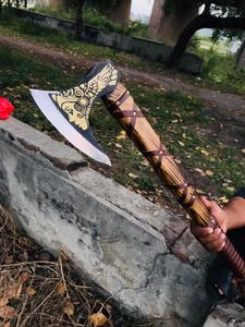 Ragnar personnalisé fait à la main hache chasse hache hachette lame couverture tête de hache gaine étui étui, Viking Tomahawk hache - Product Image 3