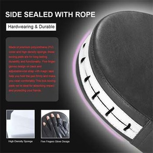 Coussinets de boxe en cuir PU de haute qualité 2025, avec crochet incurvé, pour frappe de précision, excellents pour le MMA, le kickboxing, noir, tailles personnalisées - Product Image 2