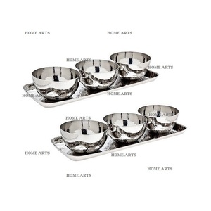 Cuencos para servir alimentos de acero inoxidable con juego de bandejas de 2 fechas de forma y tamaño personalizados Cuenco dulce en la India - Product Image 3