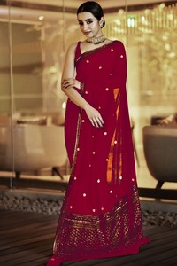 Rich Look Designer Soie Saree avec Pierre Travail Dentelle Bordure Dames Porter Marron Couleur Dernier Design De Mode Grossiste Prix Vêtement - Product Image 4