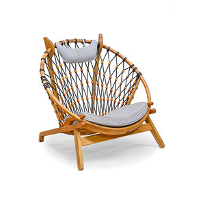 Silla Redonda para Interiores y Exteriores, Madera de Mindi Sólida, Muebles Naturales para Jardín, Hotel, Resort, Hogar, Sala de Estar, Proveedor OEM Moderno - Product Image 1