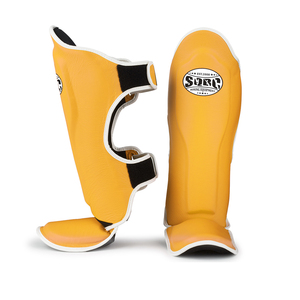 Protège-tibias Coussinets de pied-de-pied MMA Kickboxing Guards Muay Thai Boxe Spécial Muay Thai Protège-tibia en cuir de vachette véritable - Product Image 5