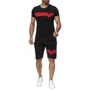 Conjunto de camisetas y pantalones cortos de diseño para hombre, ropa informal y de Color a rayas, alta calidad - Product Image 4