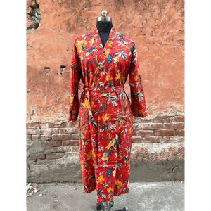 Peignoir réversible pour femme, tenue longue de nuit, Style Kimono, imprimé indien, Hippie, vente en gros - Product Image 3