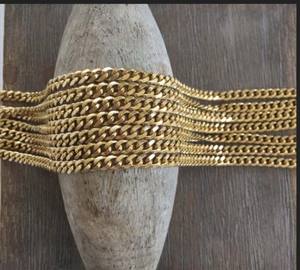 Cadena Ovalada de Plata de Ley de Alta Calidad Chapada en Oro para la Creación de Joyas con Piedras de Nacimiento por HARI OM CREATIONS - Product Image 3