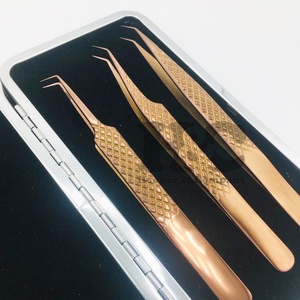 Pince à épiler d'extension de cils professionnelle en acier inoxydable de haute qualité Anti-magnétique Durable vison poignée en diamant à faible quantité minimale de commande - Product Image 3