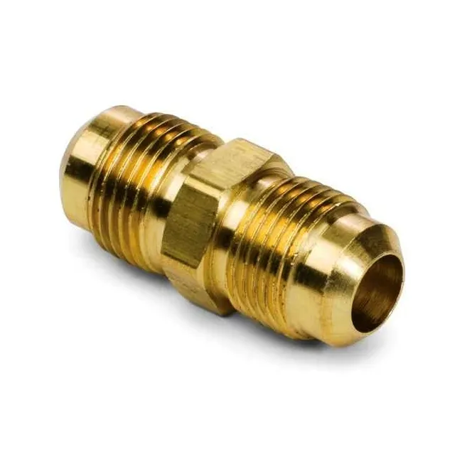 High Quality Forged Brass 1" Male Hex Thread Compress Double Threaded Barrel Tube Union Straight Flare Fittings For Metal Pipe