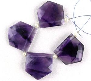 Meilleure qualité 4 pièces améthyste bleue naturelle pierres précieuses facettes Pentagone forme Briolette perles pour la fabrication de bijoux - Product Image 1