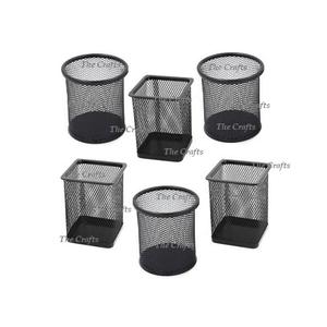 Organiseur de bureau en fer/acrylique de couleur noire, design moderne, taille et forme personnalisées, ensembles de bureau par les artisans pour le bureau/l'école/la maison - Product Image 2