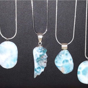 Cadeau Saint-Valentin Larimar Pendentif En Argent Bijoux 20mm Coeur 925 Argent Plaqué Or Lunette Ensemble Pendentif D'été Bijoux Pour Tous - Product Image 4